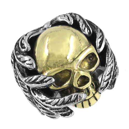 Stainless steel ring gothic wing skull ring SWR0160 - Click Image to Close